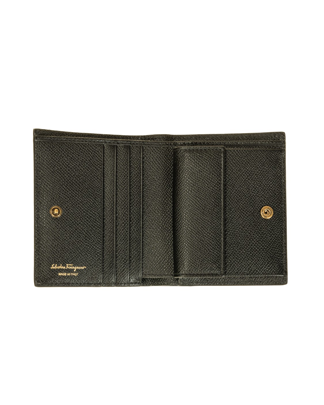 shop SALVATORE FERRAGAMO  Portafoglio: Salvatore Ferragamo portafoglio french in vitello martellato.
Decorato sul davanti da una fibbia Gancini con finitura antique gold.
L'interno è organizzato per contenere banconote, carte e monete.
Dimensioni: altezza 9 cm lunghezza 11 cm.
Composizione: 100% vitello.
Made in Italy.. 22D780 154-001726512 number 3879582